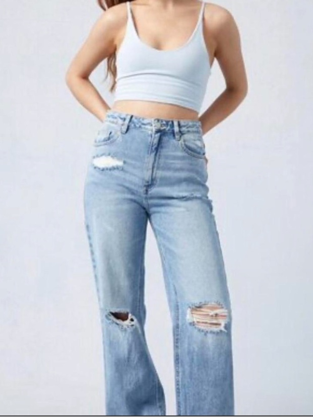 PACsun 29 90’s Boyfriend Light Blue Distressed Jeans